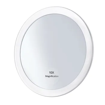 FRCOLOR круглое зеркало с 10-кратным увеличением 5,9 дюйма, складное карманное косметическое зеркальце, увеличительное стекло с 3 присосками