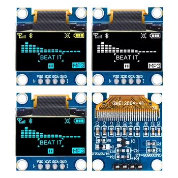 0,96 дюймов IIC Серийный Желто-Синий OLED-дисплей Модуль 128X64 I2C SSD1306 12864 ЖК-экран Плата GND VCC SCL SDA для arduino