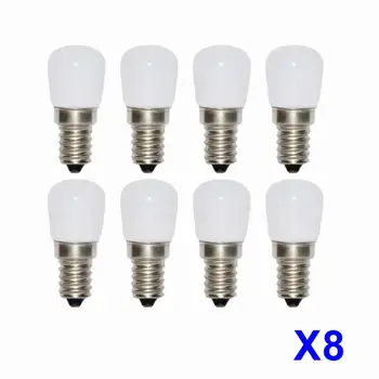 8 шт./лот, 3 Вт, E14, E12, Светодиодная Лампа для Холодильника, Кукурузная лампа для холодильника, 220V-240V, Ra85 SMD2835, Светодиодная Лампа SMD2835, Замена Галогенной лампы