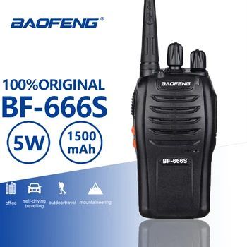 Baofeng BF-666S Дешевая Портативная рация 5 Вт UHF Портативный Радиолюбитель Comunicador Передатчик FM-Трансивер BF 666S 2-Полосное радио Telsiz