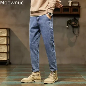 Весна и осень 2023, новые мужские высококачественные трендовые прямые джинсы, мужские Свободные повседневные универсальные удобные брюки большого размера