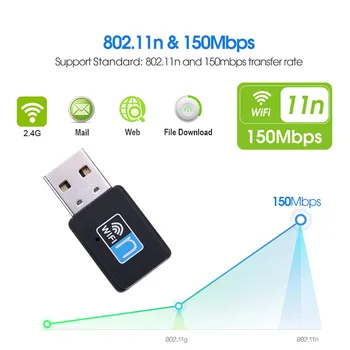 USB WiFi Адаптер 150 Мбит/с, Сетевая карта, WiFi Ключ, Ethernet, WiFi Приемник, Wi-Fi Адаптер