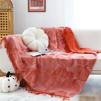 2 предмета, одеяло с кисточками из Тыквы Ручной росписи на Хэллоуин, Праздничное украшение, Одеяло, Красное одеяло, Покрывало для дивана, Покрывало для кровати