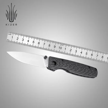 Эксклюзивный Нож Выживания Kizer Mojave V3605M1 с Оригинальной Ручкой Из Чистого Углеродного Волокна, Стальное Лезвие 154 см, Охотничий Нож, Ручные Инструменты