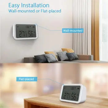 Датчик температуры и влажности Neo WiFi, Гигрометр-термометр для помещений, Умный дом, работает с Alexa Google Wizard, Tuya Smart