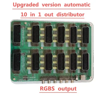 Обновленная версия EUR Scart Distributor 10 Входов 1 Выход Автоматическая Плата Переключения RGBS Video Converter для MD/sfc/ps123/ss/dc/Wii