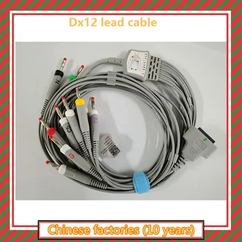 Подводящий кабель Dx12 4 мм с банановой головкой европейского стандарта см. SE-1010 ST-1212 REF: EC10DIBDX1 IPN: 01.57.471278 для EDAN