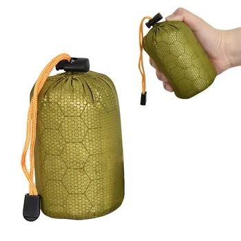 Зеленый Спальный мешок, сумки для хранения, Полиэтиленовая алюминиевая пленка Размером с Ладонь, Открытый Водонепроницаемый Мешок для Кемпинга, Походов, Сна, инструментов для выживания