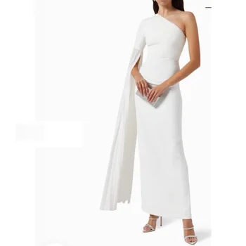 Атласное Платье Русалки с вырезом на одно плечо, Выпускное платье, Популярное Вечернее Элегантное платье длиной до щиколоток для женщин 2023