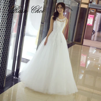 Свадебные платья Трапециевидные Длинные свадебные платья белого цвета vestido de novia Плюс размер