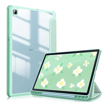 Для Samsung Galaxy Tab S6 Lite 10,4 дюйма 2022 P613 Чехол Trifold Прозрачная Задняя Крышка Планшета Для Tab S6 Lite 2020 SM-P610 Чехол