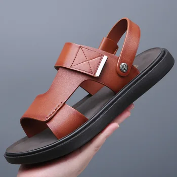 Оригинальные сандалии, мужская Летняя Пляжная повседневная обувь, Мужские резиновые тапочки на платформе, Удобные сандалии