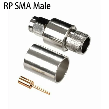 Штекер RP SMA для разъема GEL400, радиочастотный коаксиальный обжимной разъем, 50 Ом, разъемы для коаксиальных кабелей, Детали связи