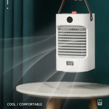 Мини-кондиционер для дома, портативный вентилятор-охладитель воздуха, 3 Скорости ветра, Комнатный кондиционер, Вентилятор водяного охлаждения, 7 Цветов ночных светильников