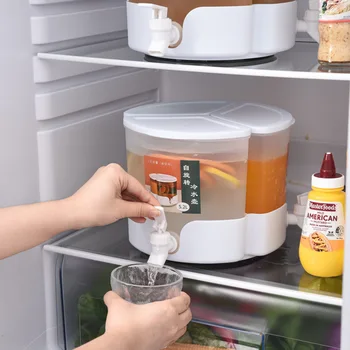 Бытовой Холодильник для фруктов Большой емкости, Холодный чайник с краном, Бочонок для сока, Холодный чайник