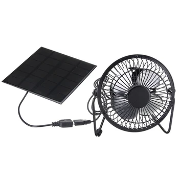 Мини-вентилятор с питанием от солнечной панели, портативный 5 Вт, 4-дюймовый Парниковый Солнечный вытяжной вентилятор для офиса на открытом воздухе