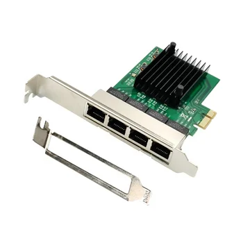 RJ45 4-Портовая гигабитная сетевая карта Ethernet Сервер PCIE Адаптер сетевой карты Интерфейс PCI-E X1