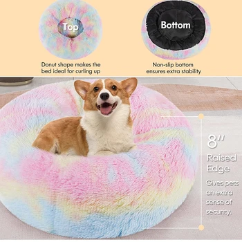 Оригинальная успокаивающая кровать для кошек и собак с пончиками