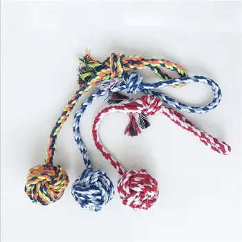Игрушка для перетягивания каната, Жевательная забава, 4 X Веревка для домашних собак (БОЛЬШАЯ), прочный плетеный шарик с узлом