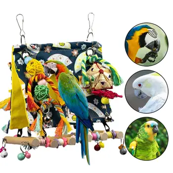 Птичий гамак с функциями скалолазания, Прочные красочные игрушки для скалолазания, простая установка, Птичий гамак для маленьких домашних животных