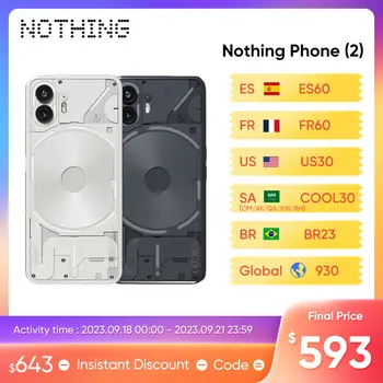 Глобальная версия Nothing Phone (2) 12GB + 256GB / 12GB + 512GB 5G Смартфон Snapdragon 8 Gen 1 с 6,7-дюймовым OLED-дисплеем Мобильный телефон