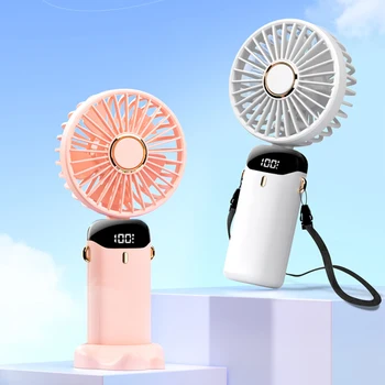 USB Портативный мини-вентилятор, настольный Офисный немой воздушный охладитель, Электрический вентилятор, светодиодный цифровой дисплей, ручной вентилятор, Подвесные вентиляторы для охлаждения шеи
