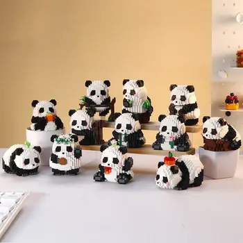 Строительный блок из микрочастиц Серии Kawaii Panda, креативные милые животные, собранные своими руками Кирпичи, игрушки для Рождественского подарка Chillren
