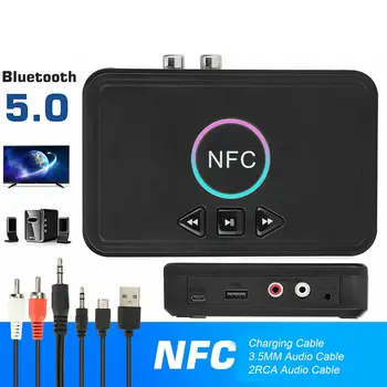 Gtwoilt NFC 5,0 Bluetooth Приемник A2DP AUX 3,5 мм Разъем RCA USB Интеллектуальное Воспроизведение Стерео Аудио Беспроводной Адаптер Для автомобильного Комплекта Динамик