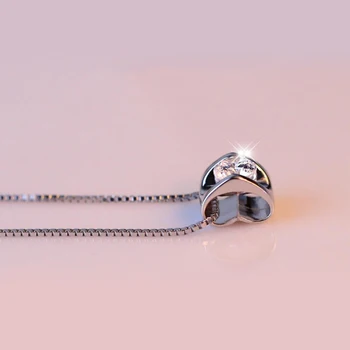 KOFSAC, Новые модные ожерелья из стерлингового серебра 925 пробы Для женщин, блестящее ожерелье с подвеской в виде сердца из Циркона, ювелирные изделия, подарок на День Святого Валентина