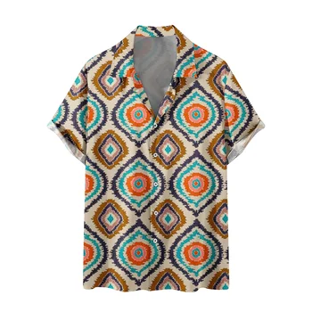 Новая Простая Мужская рубашка с 3D Принтом, Повседневный Топ с короткими рукавами, Рубашки для Пляжной вечеринки, Мужская Одежда, Свободная Гавайская Мужская Уличная Футболка, Блузка