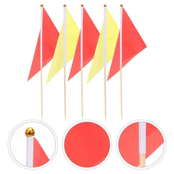 10шт Маркировочных Флажков Флаги для Разметки Газона Треугольные Флаги Обзорные Флаги Пограничные Флаги