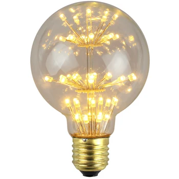 G80 Ретро Лампа Эдисона СВЕТОДИОДНАЯ Гипсофила Фейерверк Лампа AC85-265V 3 Вт E27 Метеоритный Дождь Украшение Дома Лампа Теплая Желтая Лампа