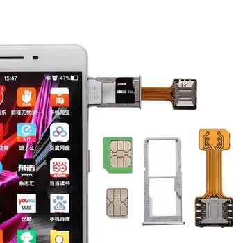 Удлинитель карты Dual SIM Адаптер Удлинительный Кабель Слот Прочный Для Мобильного телефона Android Для Xiaomi Redmi Samsung Huawei Оптом
