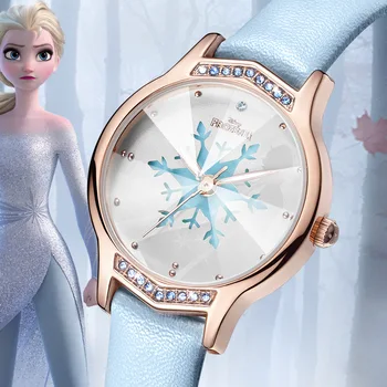 Официальные женские кварцевые наручные часы Disney с замороженным мультфильмом, шкала Rhinstone, светящаяся стрелка, Водонепроницаемые часы для девочек, студенток, леди