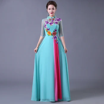 Восточное Женское Праздничное Свадебное Платье Чонсам в Традиционном Китайском Стиле, Элегантный Длинный Халат Ципао в стиле Ретро, Vestido S-XXL