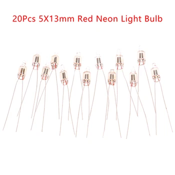 20 штук неоновых световых индикаторов, Красные знаки, 5 мм Неоновая лампа, 5x13 мм, 220 В, Неоновые индикаторные лампы, кнопка включения ламп