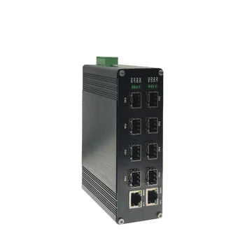 Высококачественный промышленный Ethernet-коммутатор на Din-рейке с неуправляемым креплением на стену с 2 портами 10/100/1000base-TX + 8 портами 1000Base-X SFP