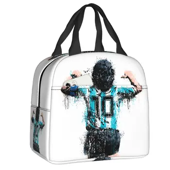 Классическая футбольная термоизолированная сумка для ланча Argentina Soccer Legend 10 Ланч-тоут для работы, учебы и путешествий Многофункциональная коробка для еды