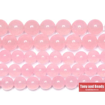 Натуральный камень Розовый Халцедон Нефритовые россыпи бусин Размером 6 8 10 мм для изготовления ювелирных изделий