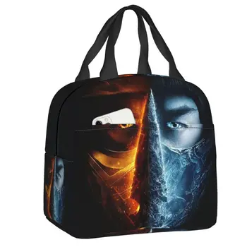 Изготовленная на заказ Сумка для ланча Mortal Kombat Scorpion Warrior, Женская сумка-холодильник, Теплая Изолированная коробка для ланча для офиса для взрослых