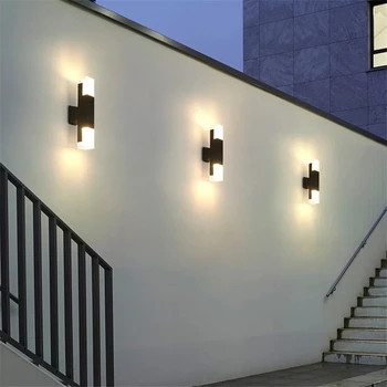 Наружный Водонепроницаемый светодиодный настенный светильник IP65, Современный алюминиевый светильник на столбе, Уличный настенный светильник с ландшафтом Внутреннего двора, сада, виллы