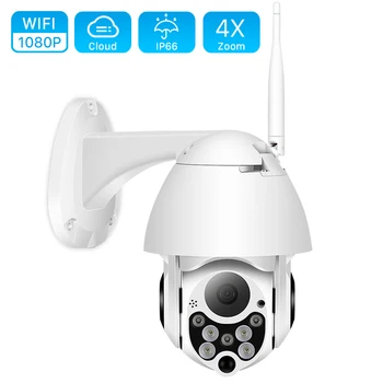 1080P PTZ WIFI Камера 2MP Автоматическое Отслеживание Водонепроницаемая IP-камера домашней Безопасности CCTV 4.0X Цифровой Зум Скоростная Купольная Беспроводная PTZ-Камера